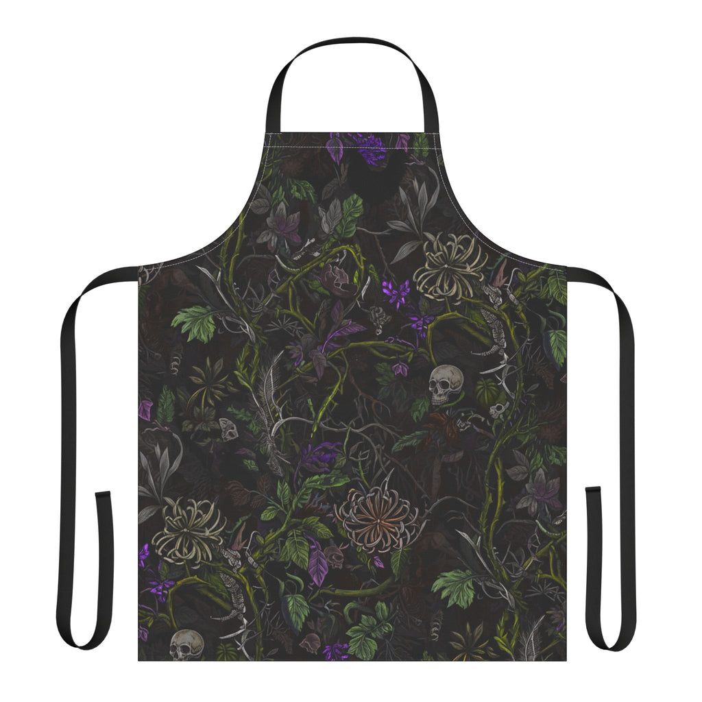 Nocturne Bloom Botanical Skull Apron