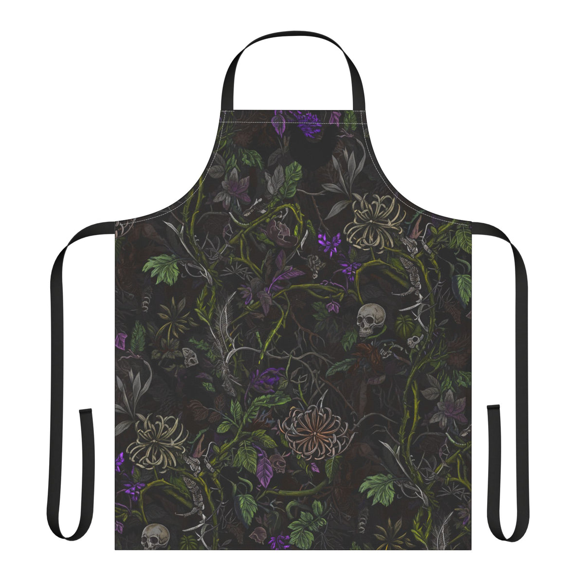 Nocturne Bloom Botanical Skull Apron