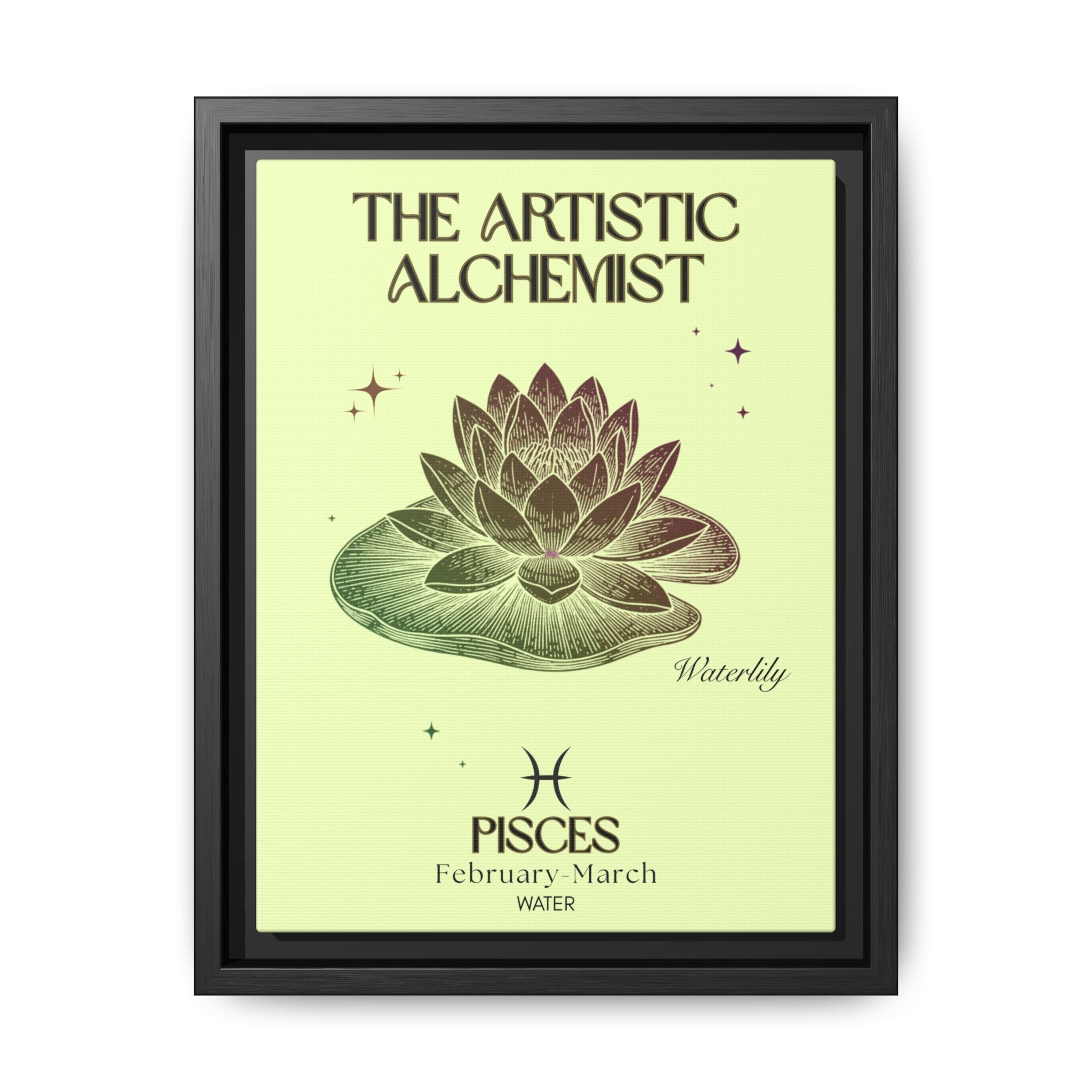 Pisces The Artistic Alchemist Waterlily Matte Canvas, Framed