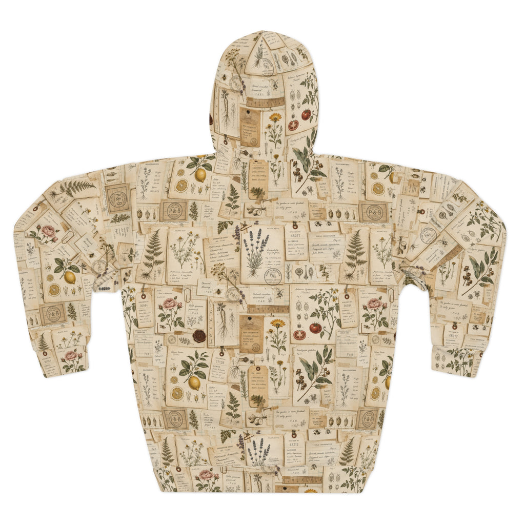Botanical Herbarium Vintage Floral Pullover Hoodie