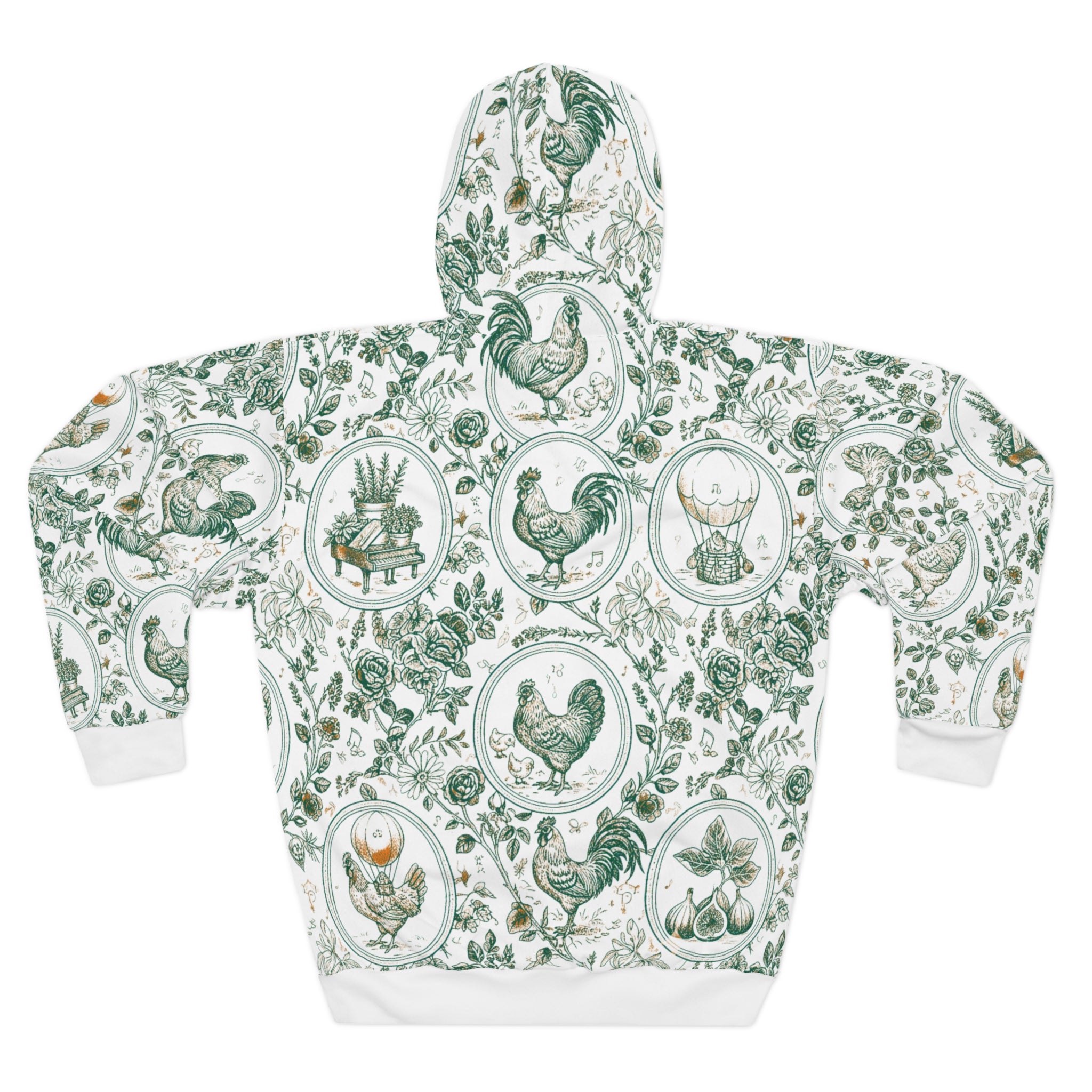 Botanical Coop Toile Vintage Farmhouse Pullover Hoodie