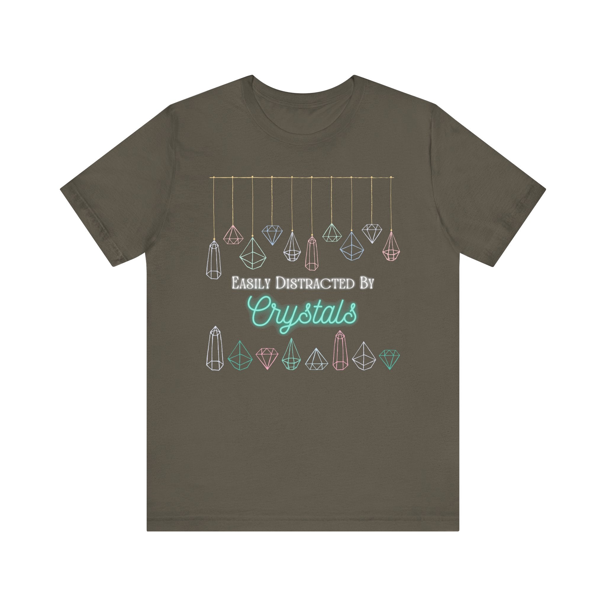 Easily Distracted by Crystals Unisex Short Sleeve Tee