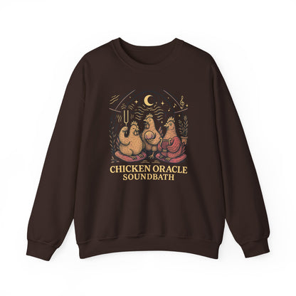 Chicken Oracle Soundbath Sweatshirt Cozy, Cosmic, Cluckin’ Enlightened