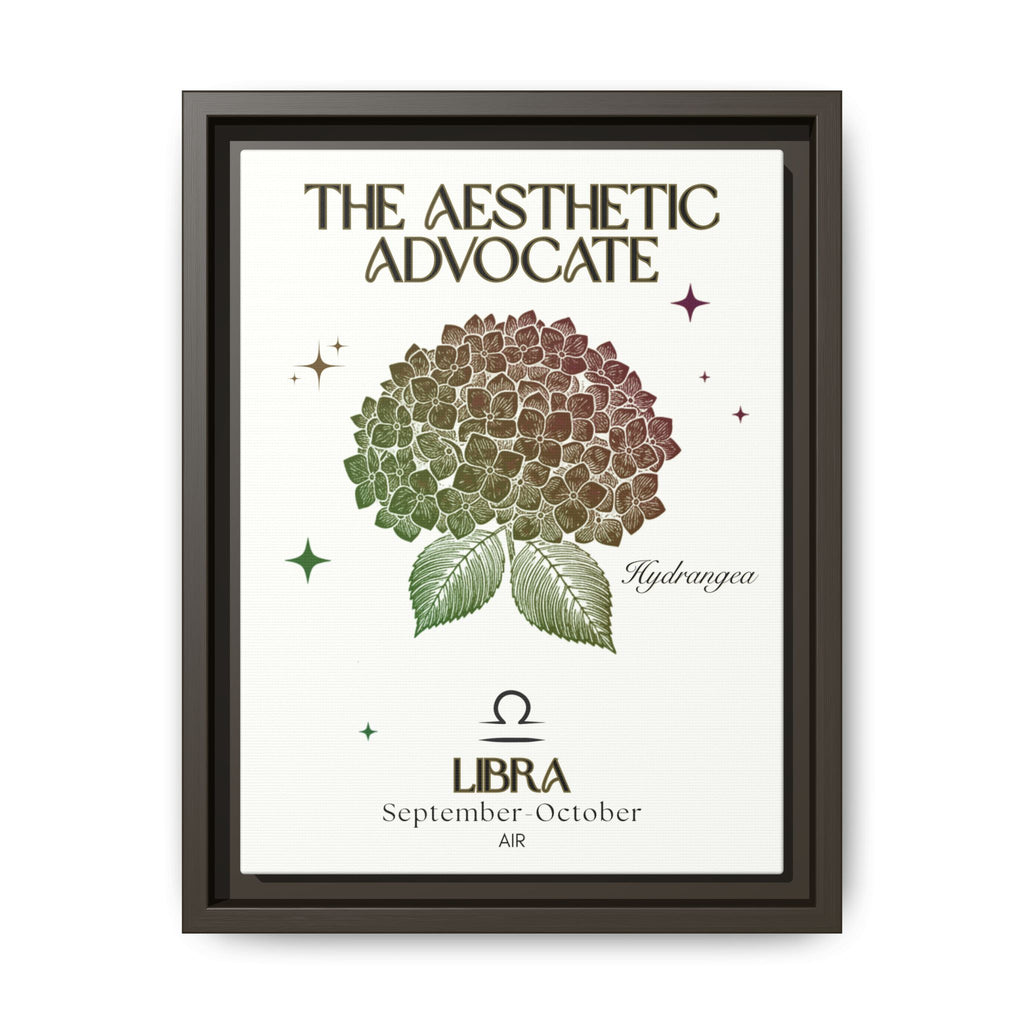 Libra The Aesthetic Advocate Hydrangea Framed Matte Canvas