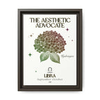 Libra The Aesthetic Advocate Hydrangea Framed Matte Canvas