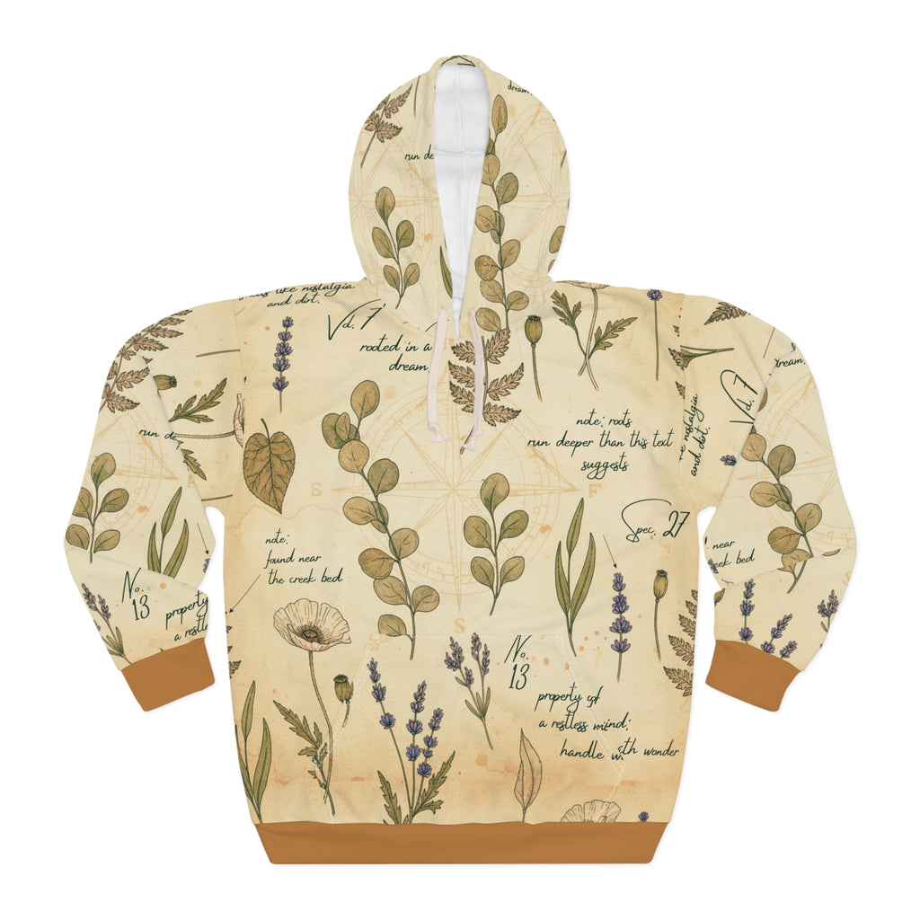 Field Guide Vintage Botanical Pattern Hoodie