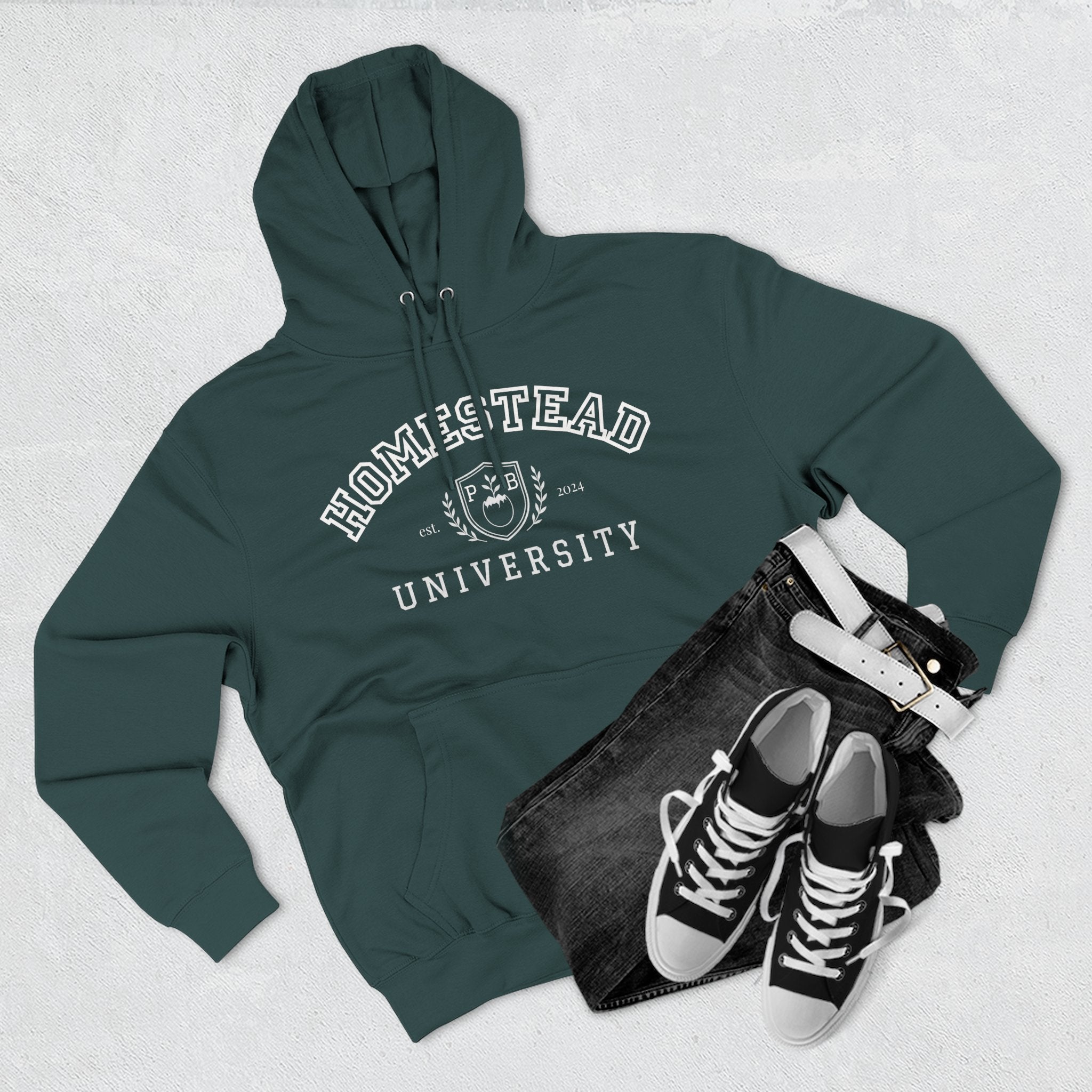 Homestead University Hoodie — Cozy Collegiate Fleece Pullover