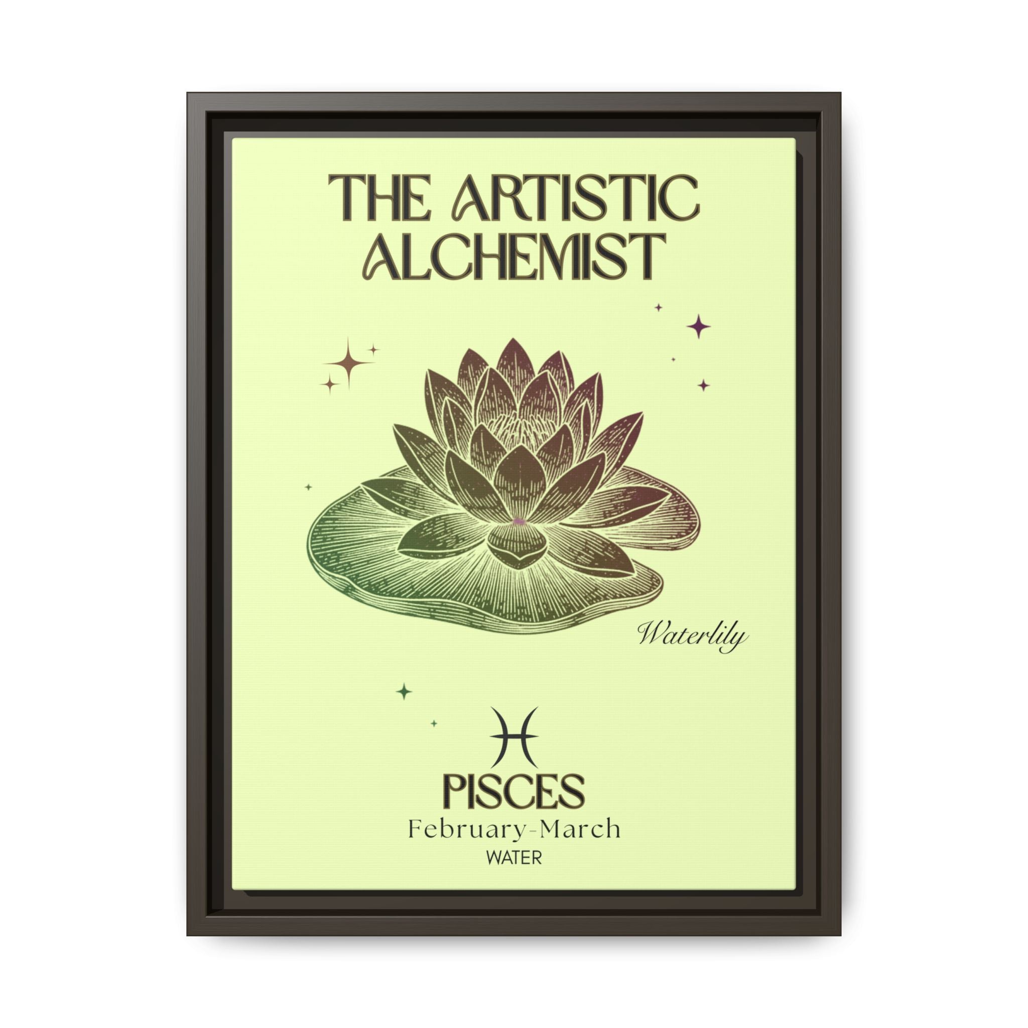 Pisces The Artistic Alchemist Waterlily Matte Canvas, Framed
