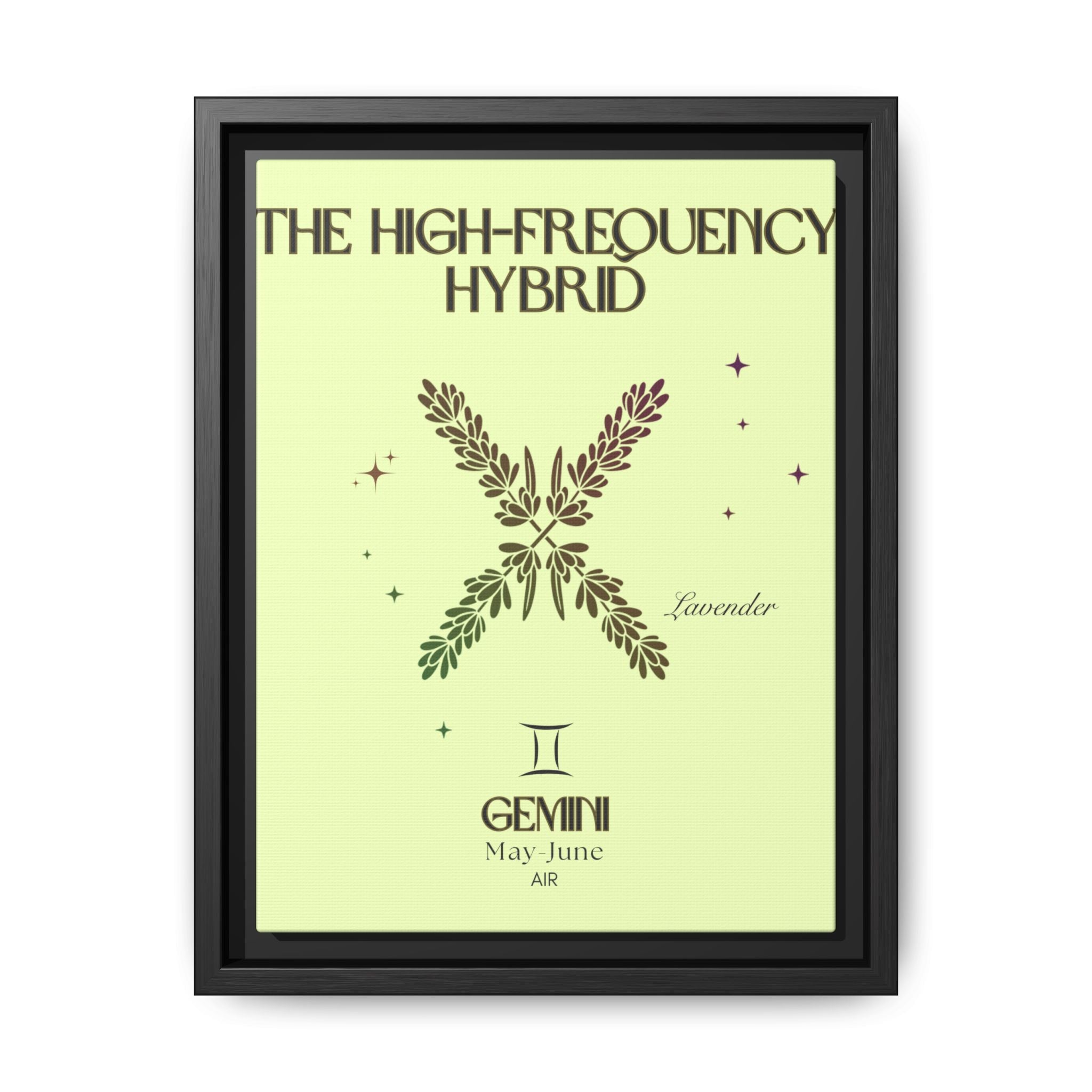 Gemini The High-Frequency Hybrid Lavender Matte Canvas, Framed
