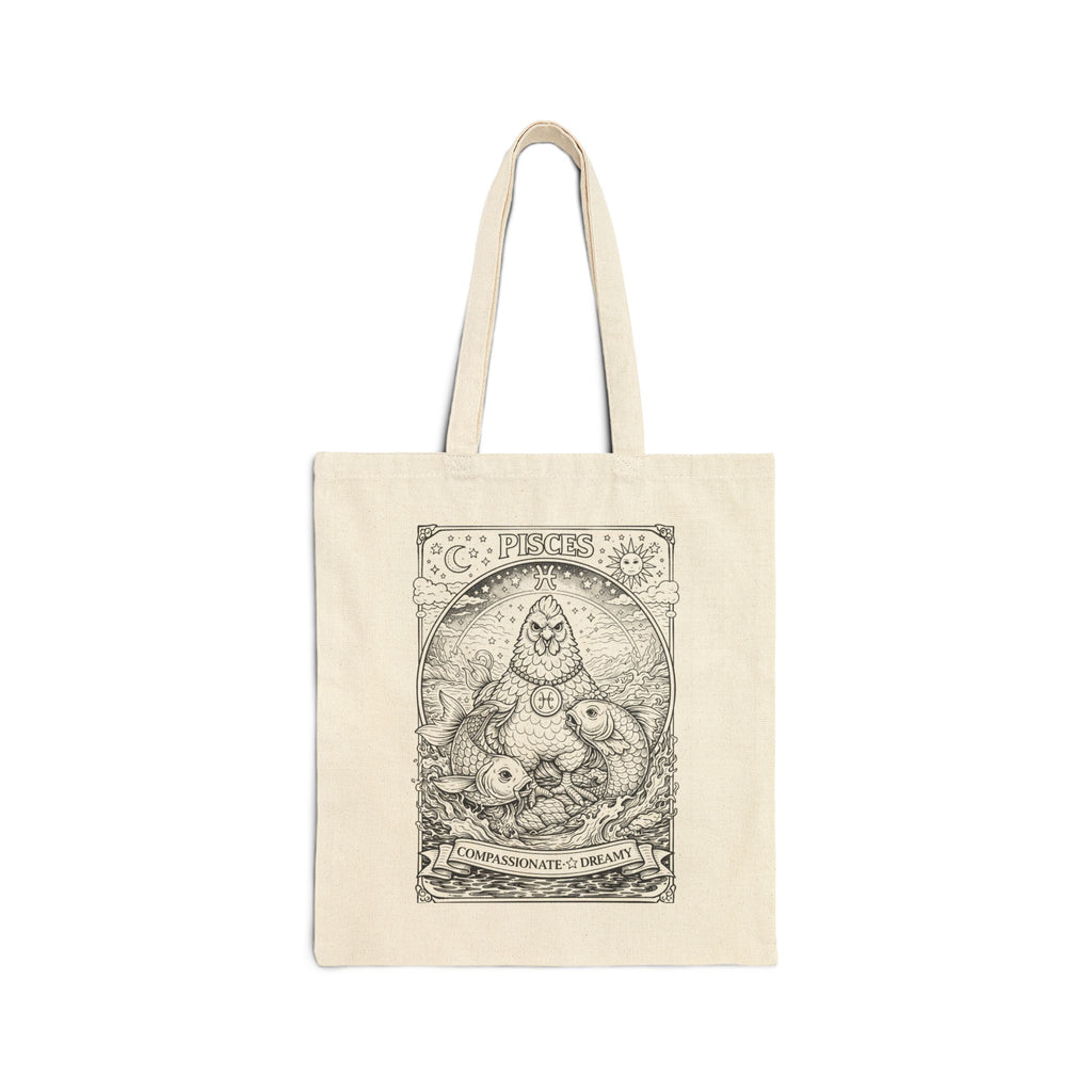 Zodiac Chicken Coloring Canvas Tote Bag