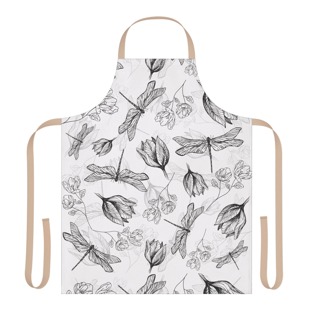 Floral Dragonfly Kitchen Apron