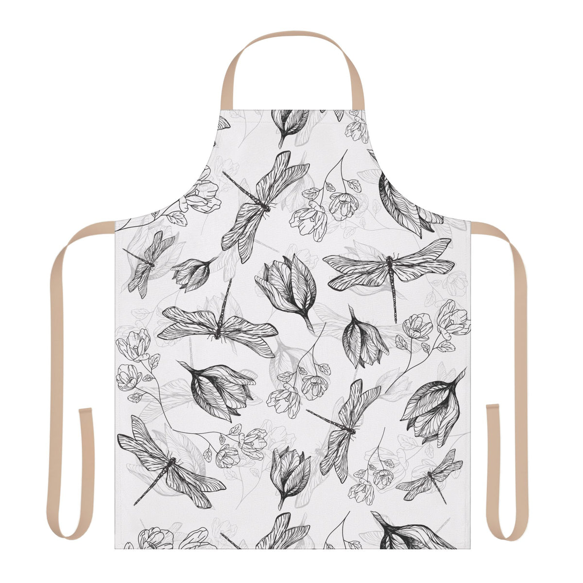 Floral Dragonfly Kitchen Apron