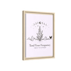 Tend Your Frequency: Adjust Accordingly Botanical Moon Phase Framed Canvas Print