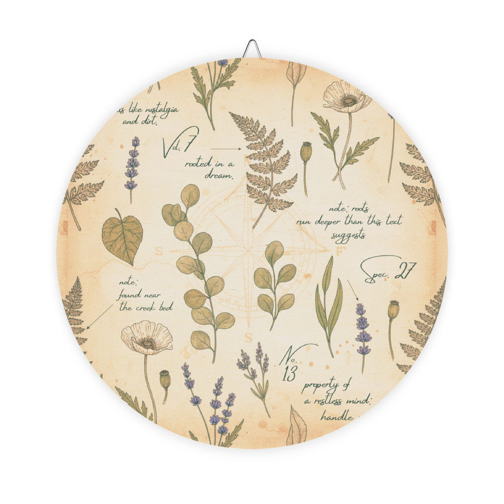 Field Guide Vintage Botanical Round Wood Sign