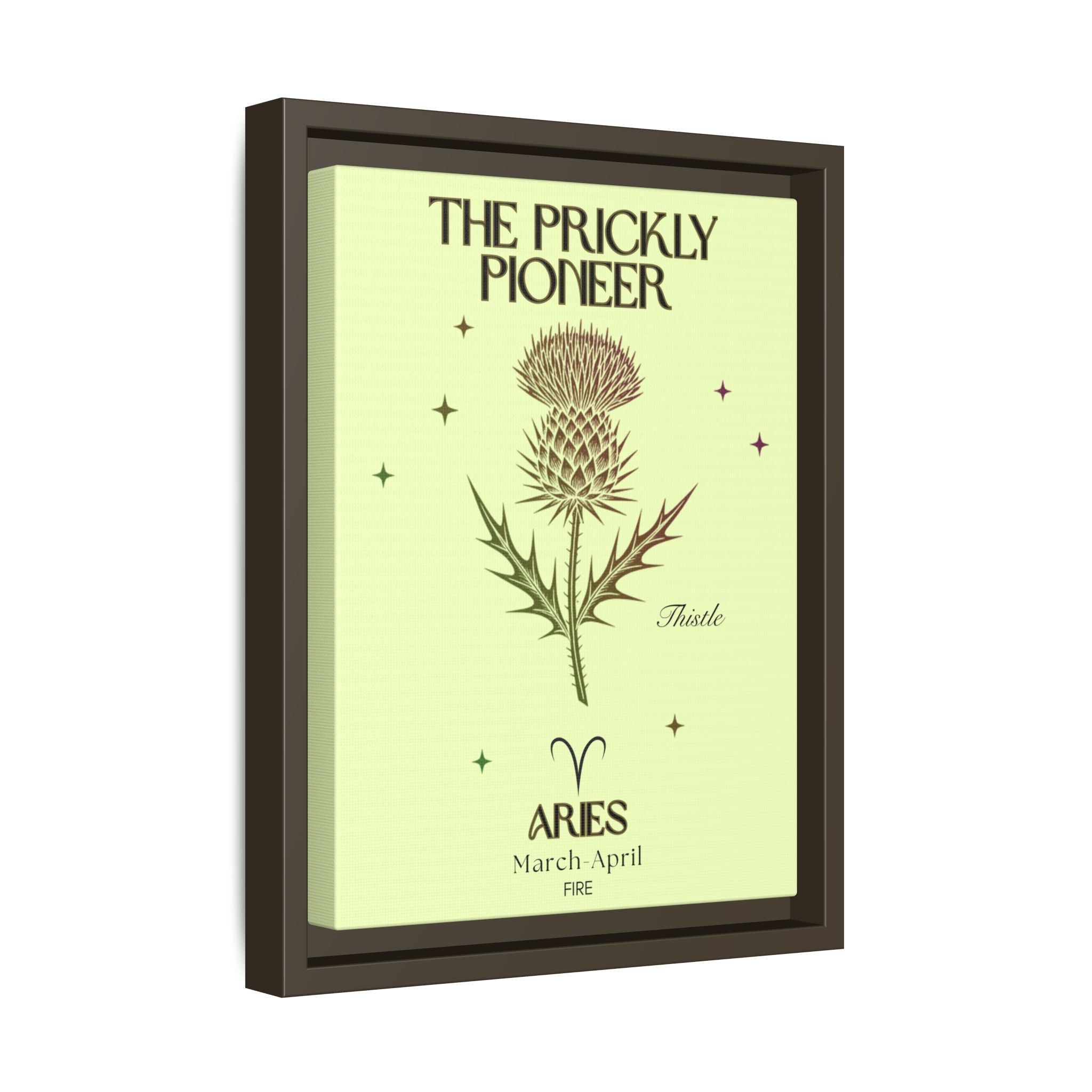 Aries The Prickly Pioneer Thistle Matte Canvas, Framed