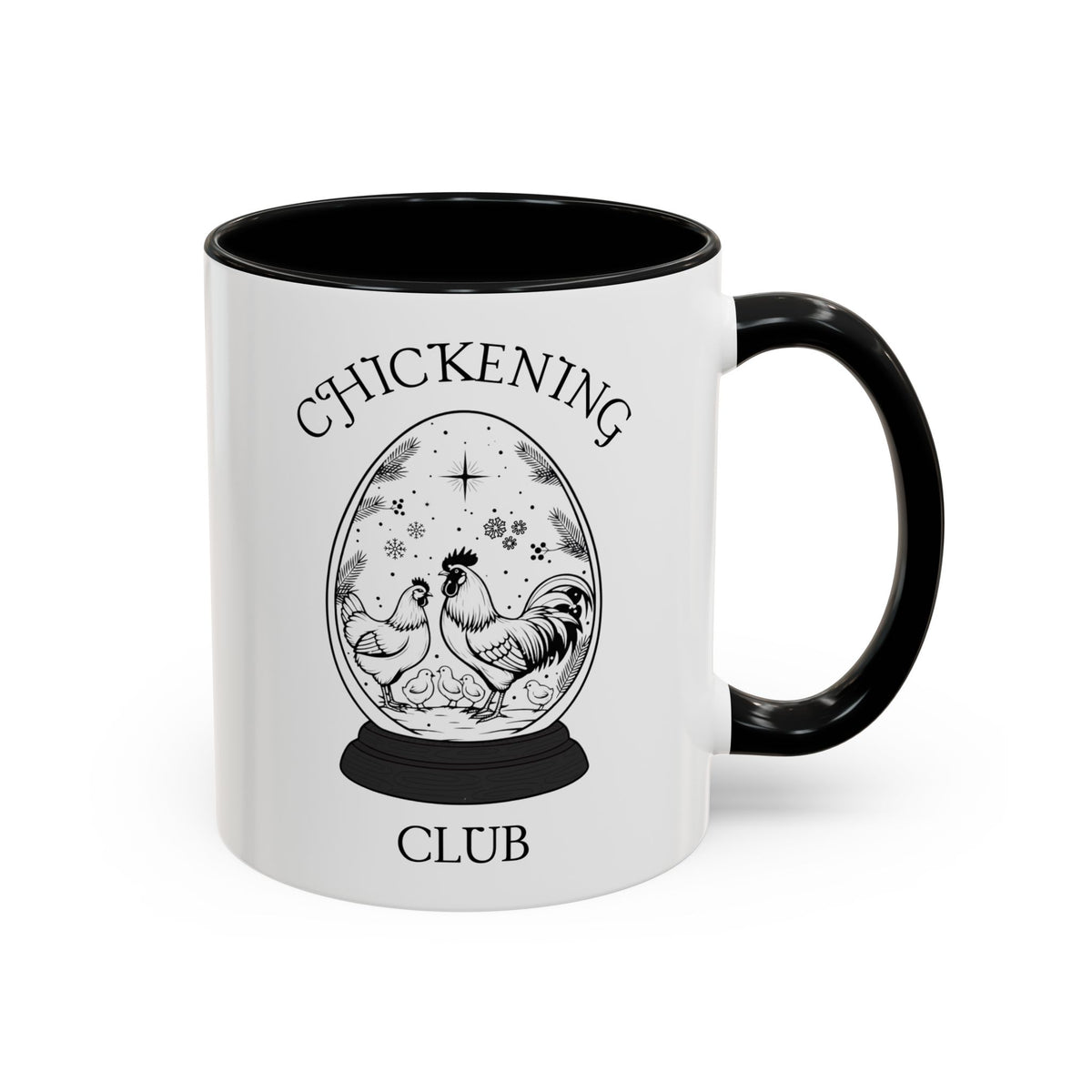Chickening Club Winter Wonderland Snow Globe Ceramic Accent Mug