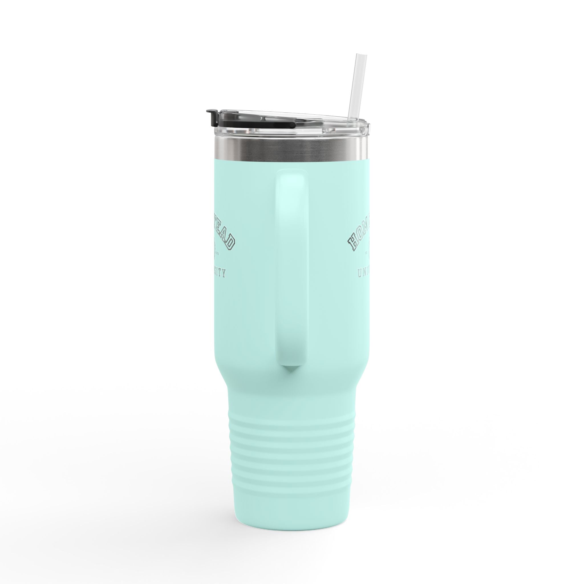 Homestead University 40oz Insulated Travel Mug – Large Stainless Tumbler with Straw