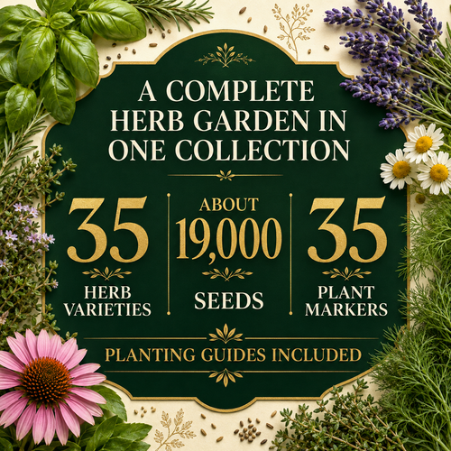 35 Herb Seeds for Planting | Medicinal & Culinary Variety Pack