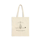 Tend Your Frequency: Adjust Accordingly Moon Phase Botanical Canvas Tote Bag