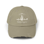 Tend Your Frequency: Adjust Accordingly Botanical Moon Phase Distressed Cap