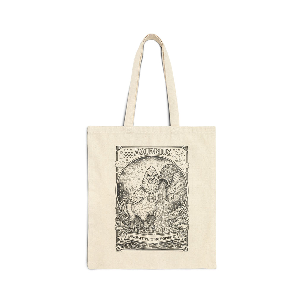 Zodiac Chicken Coloring Canvas Tote Bag