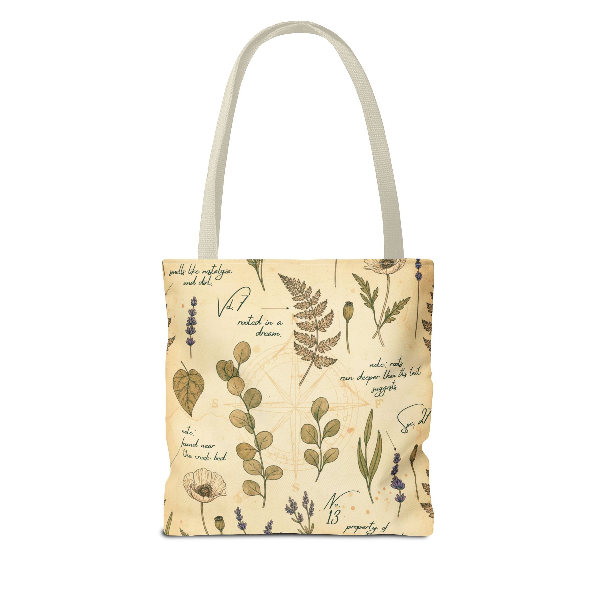 Field Guide Vintage Botanical Sketch Tote Bag