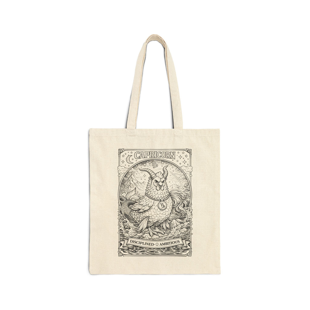 Zodiac Chicken Coloring Canvas Tote Bag