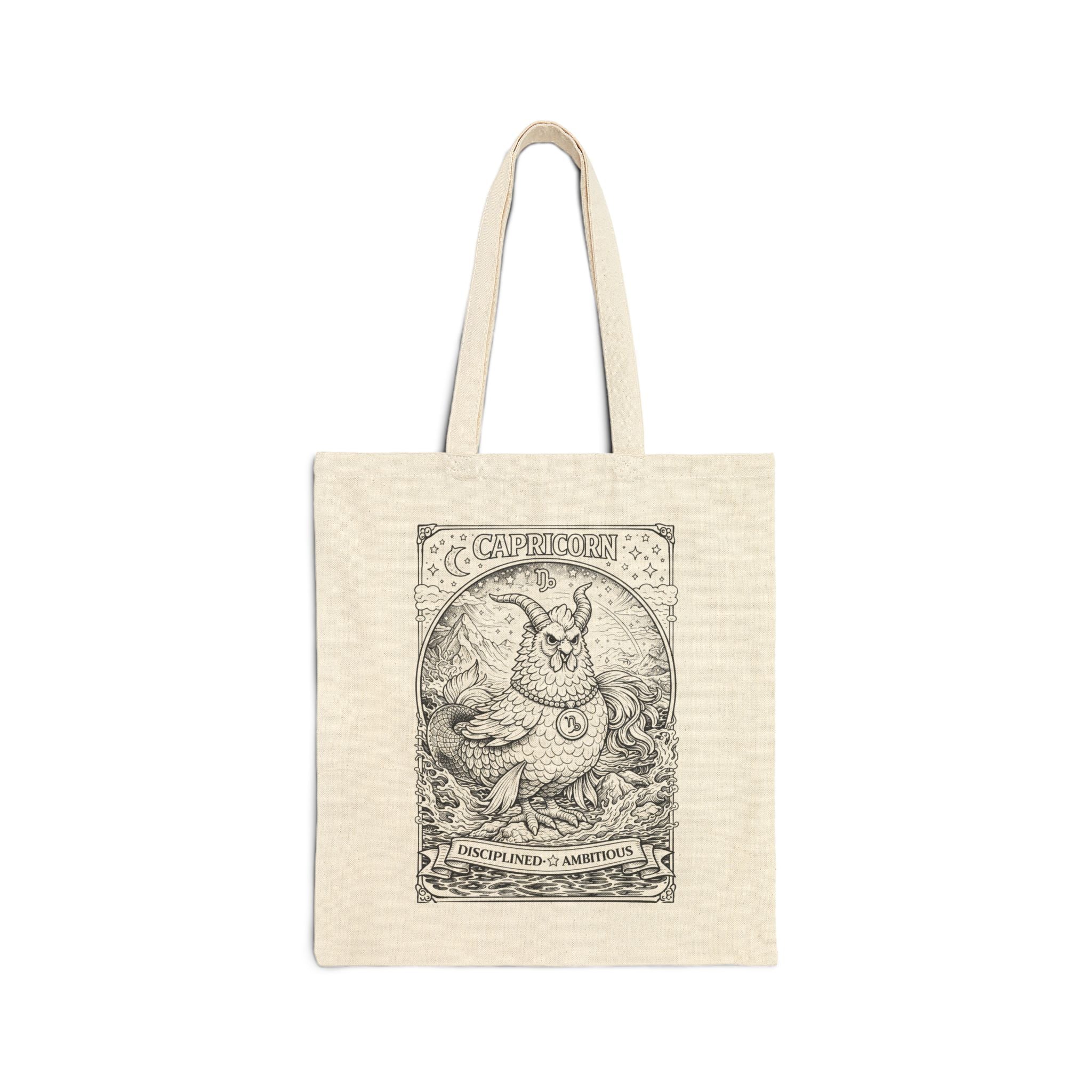 Zodiac Chicken Coloring Canvas Tote Bag