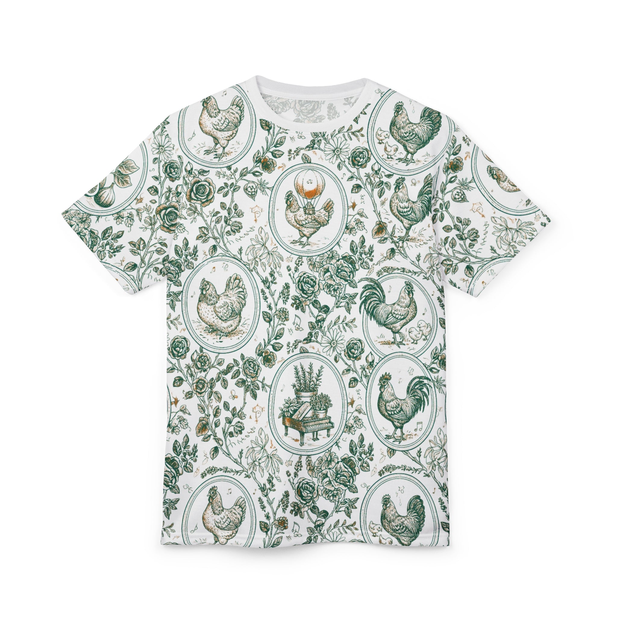 Botanical Coop Toile Vintage Farmhouse Tee