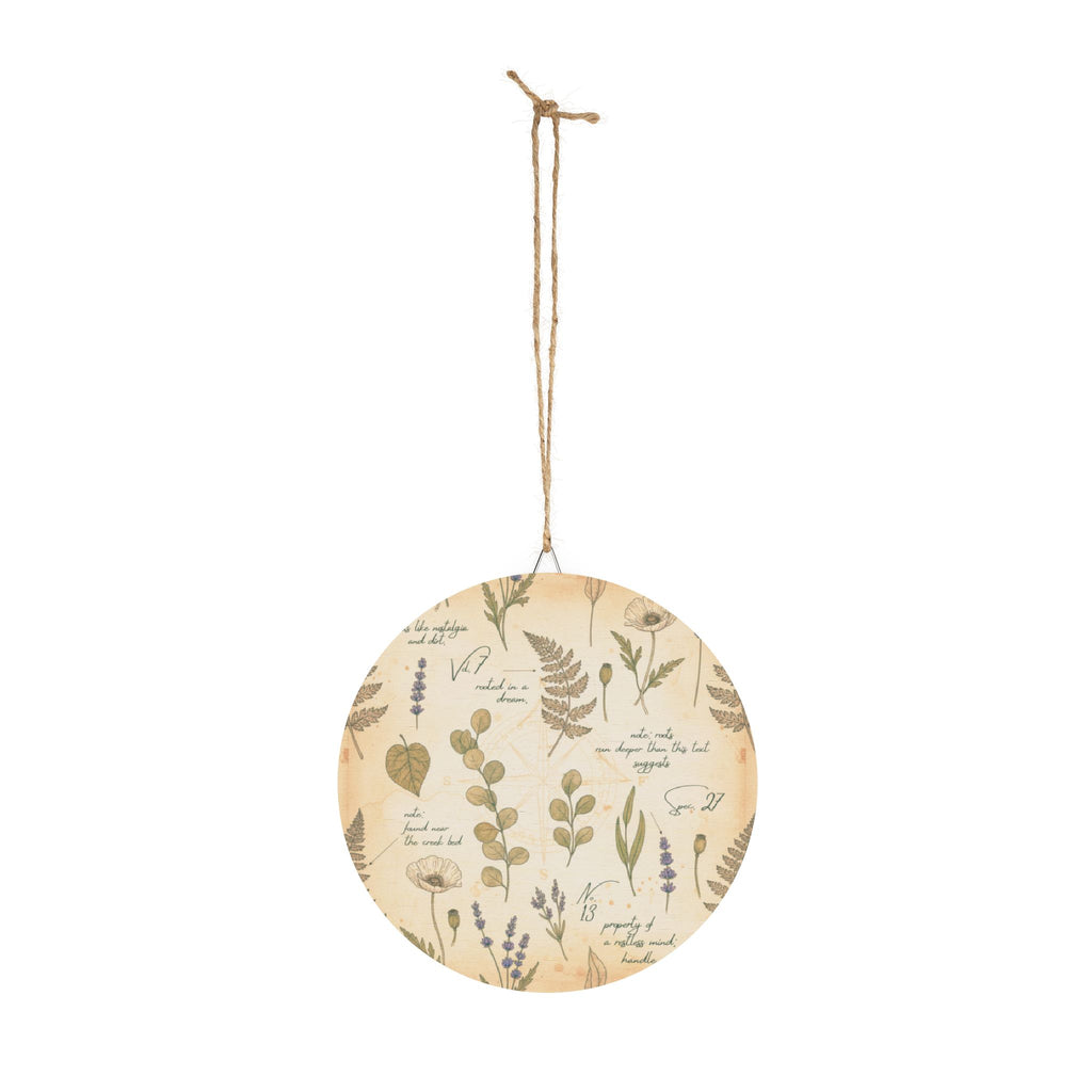 Field Guide Vintage Botanical Round Wood Sign