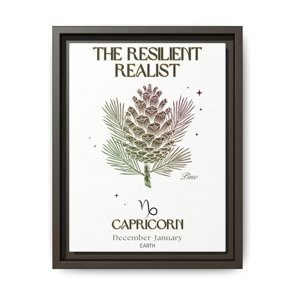 Capricorn The Resilient Realist Pine Framed Matte Canvas