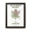 Capricorn The Resilient Realist Pine Framed Matte Canvas