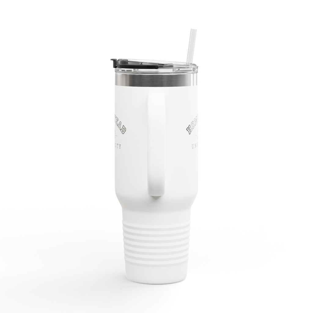 Homestead University 40oz Insulated Travel Mug – Large Stainless Tumbler with Straw