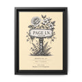 PAGE LN Vintage Botanical Sign Art Framed Matte Canvas Print