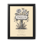 PAGE LN Vintage Botanical Sign Art Framed Matte Canvas Print