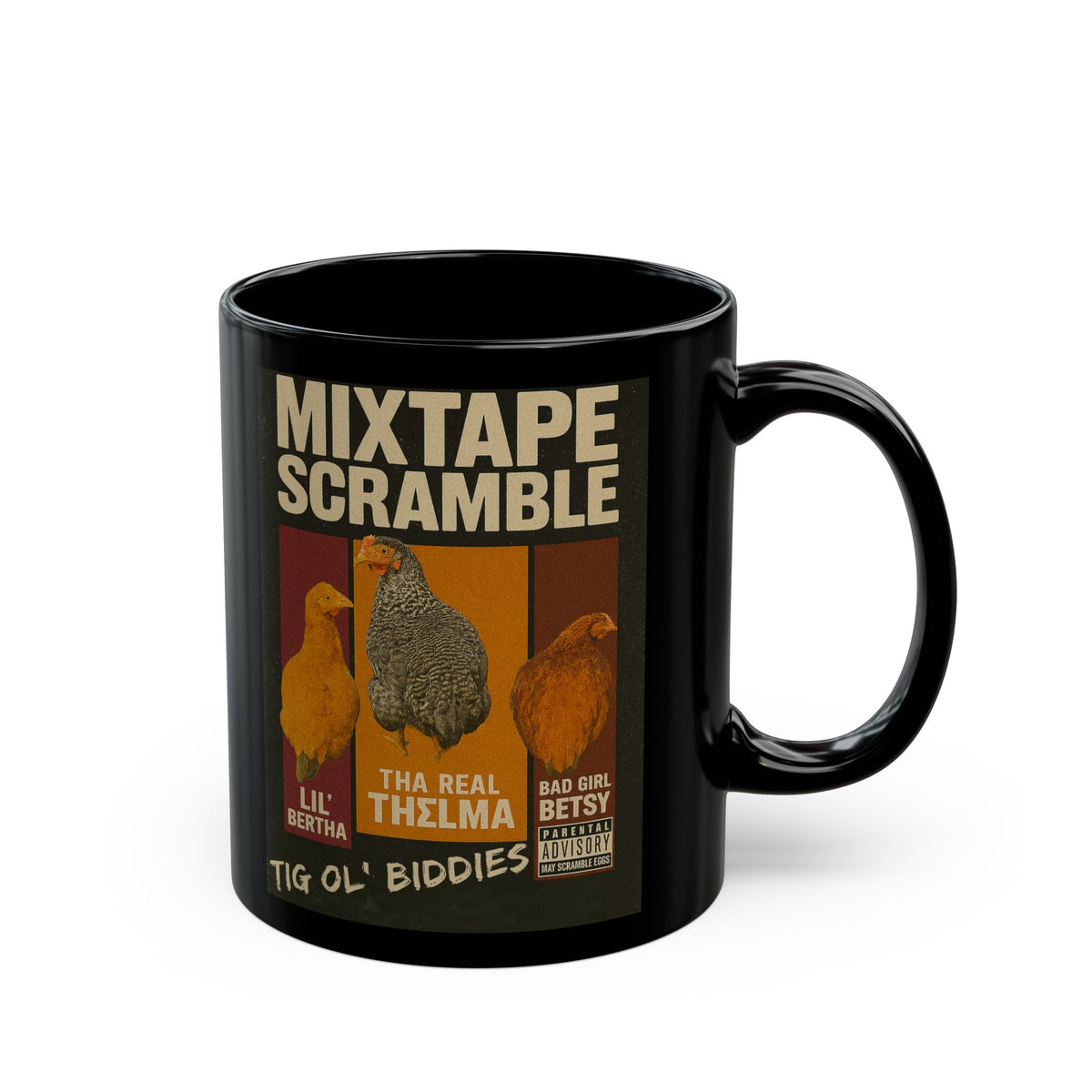 Mixtape Scramble Black Ceramic Mug