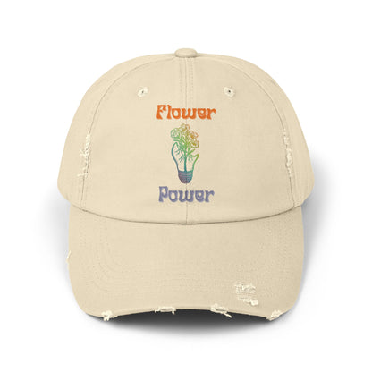 Flower Power Distressed Cap: Bloom & Behold