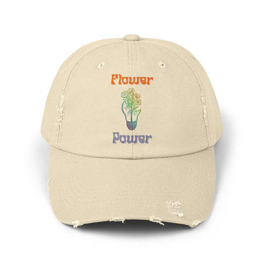 Flower Power Distressed Cap: Bloom & Behold