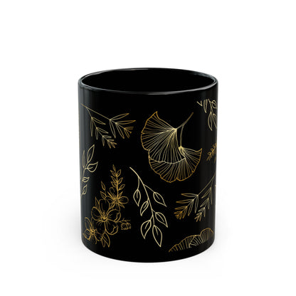 Fabulous Foliage Black Ceramic Mug (11oz, 15oz)