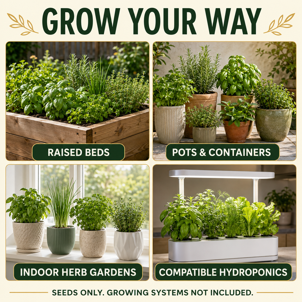 35 Herb Seeds for Planting | Medicinal & Culinary Variety Pack