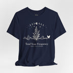 Tend Your Frequency: Adjust Accordingly Moon Phase Botanical Tee