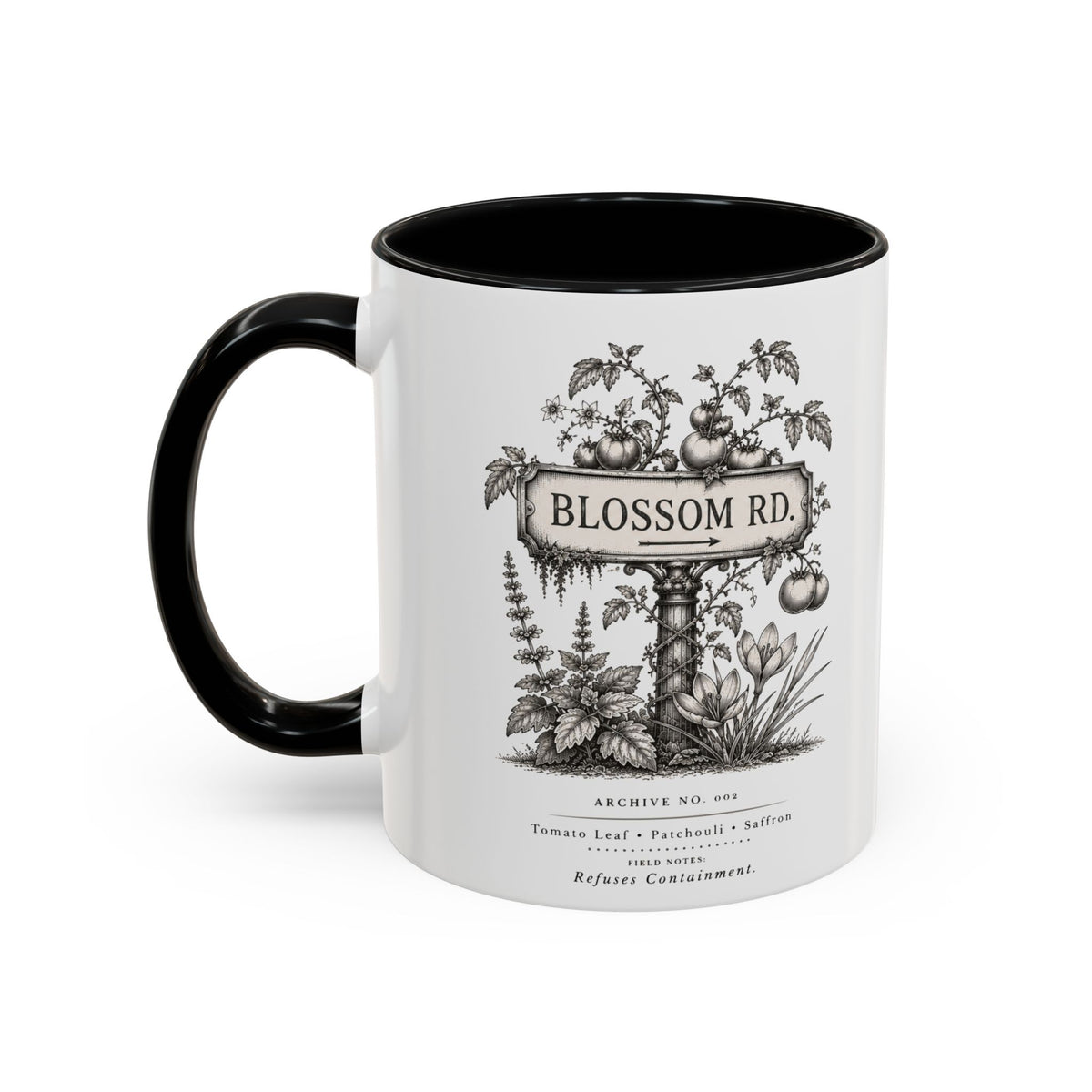 BLOSSOM RD Vintage Botanical Ceramic Accent Mug