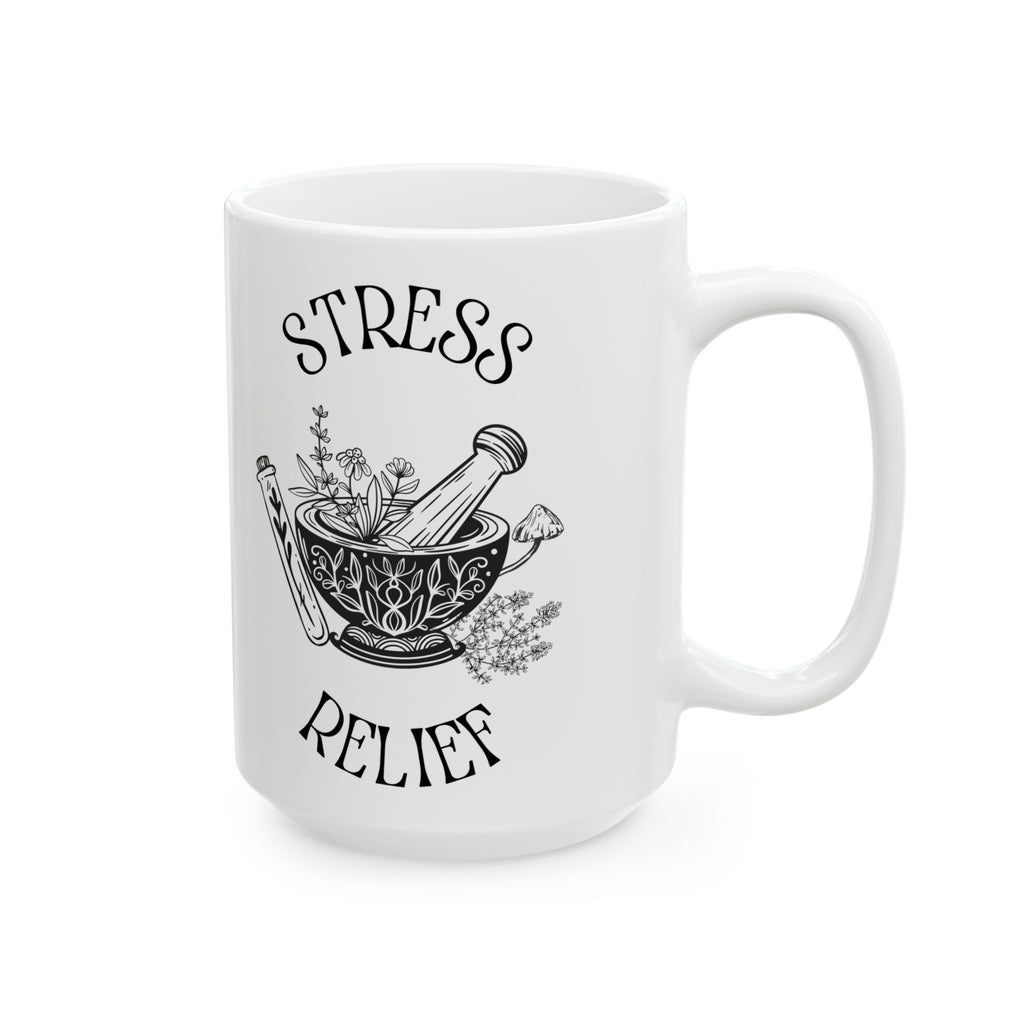 Stress Relief Herbal Mortar and Pestle Ceramic Mug