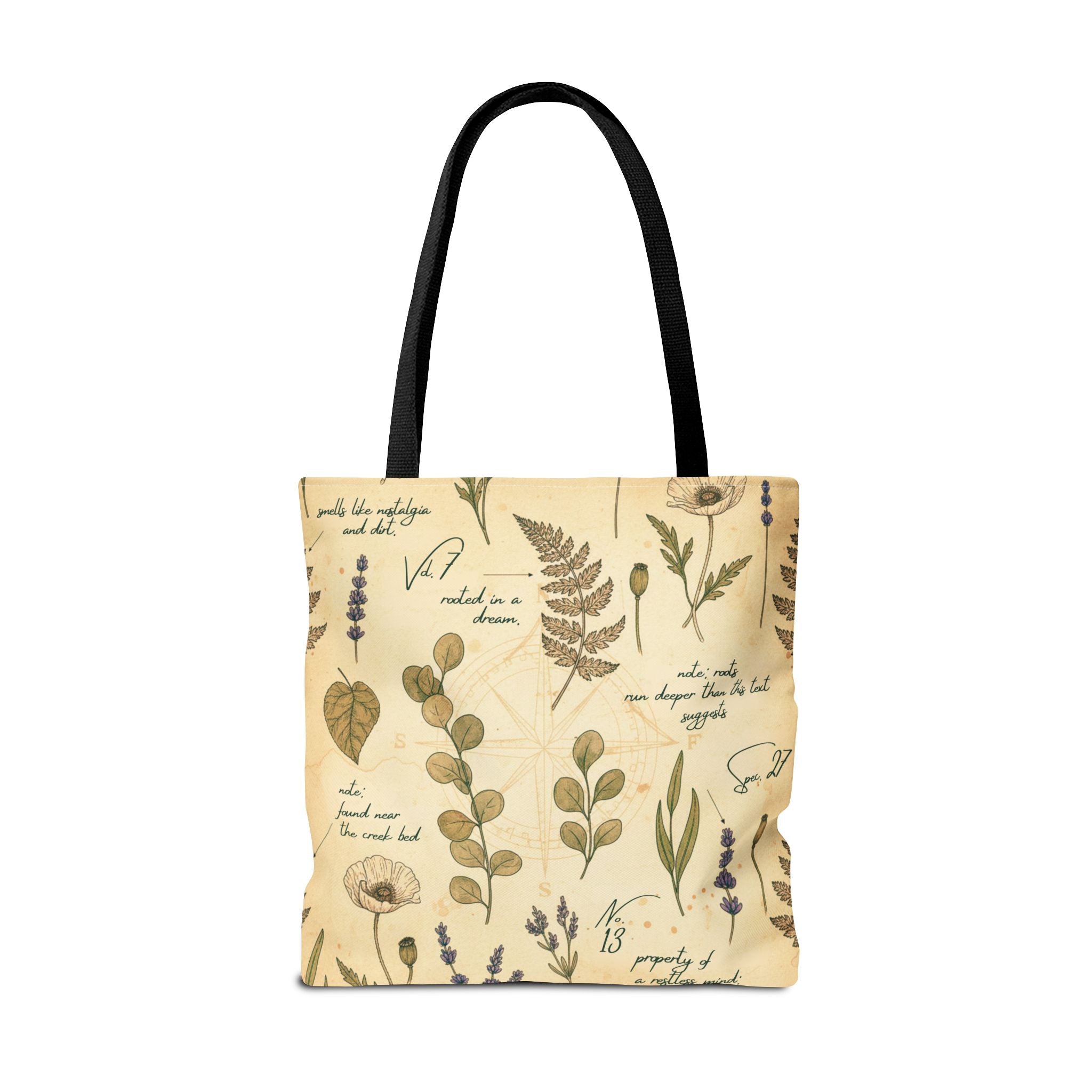 Field Guide Vintage Botanical Sketch Tote Bag