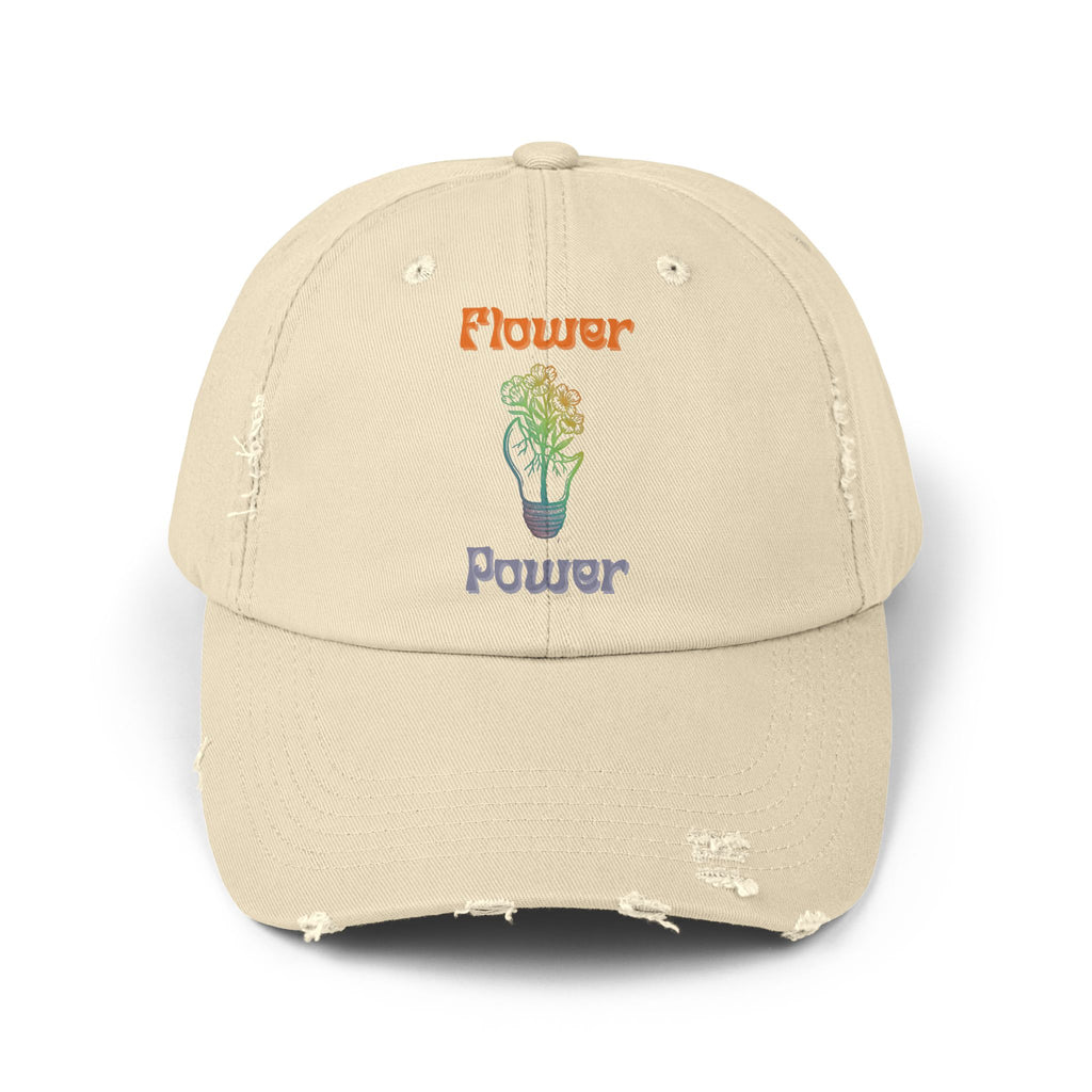 Flower Power Distressed Cap