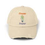 Flower Power Distressed Cap