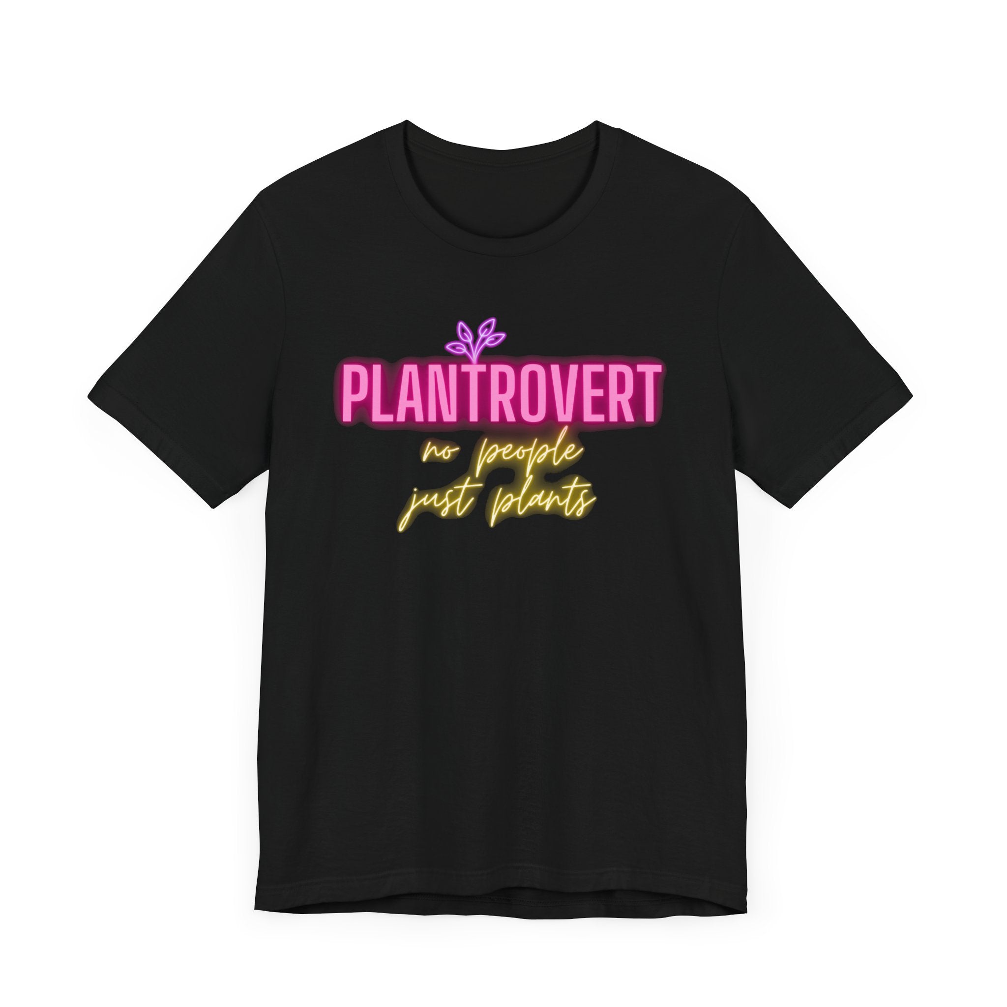 Plantrovert No People Just Plants Neon Unisex Jersey T-shirt