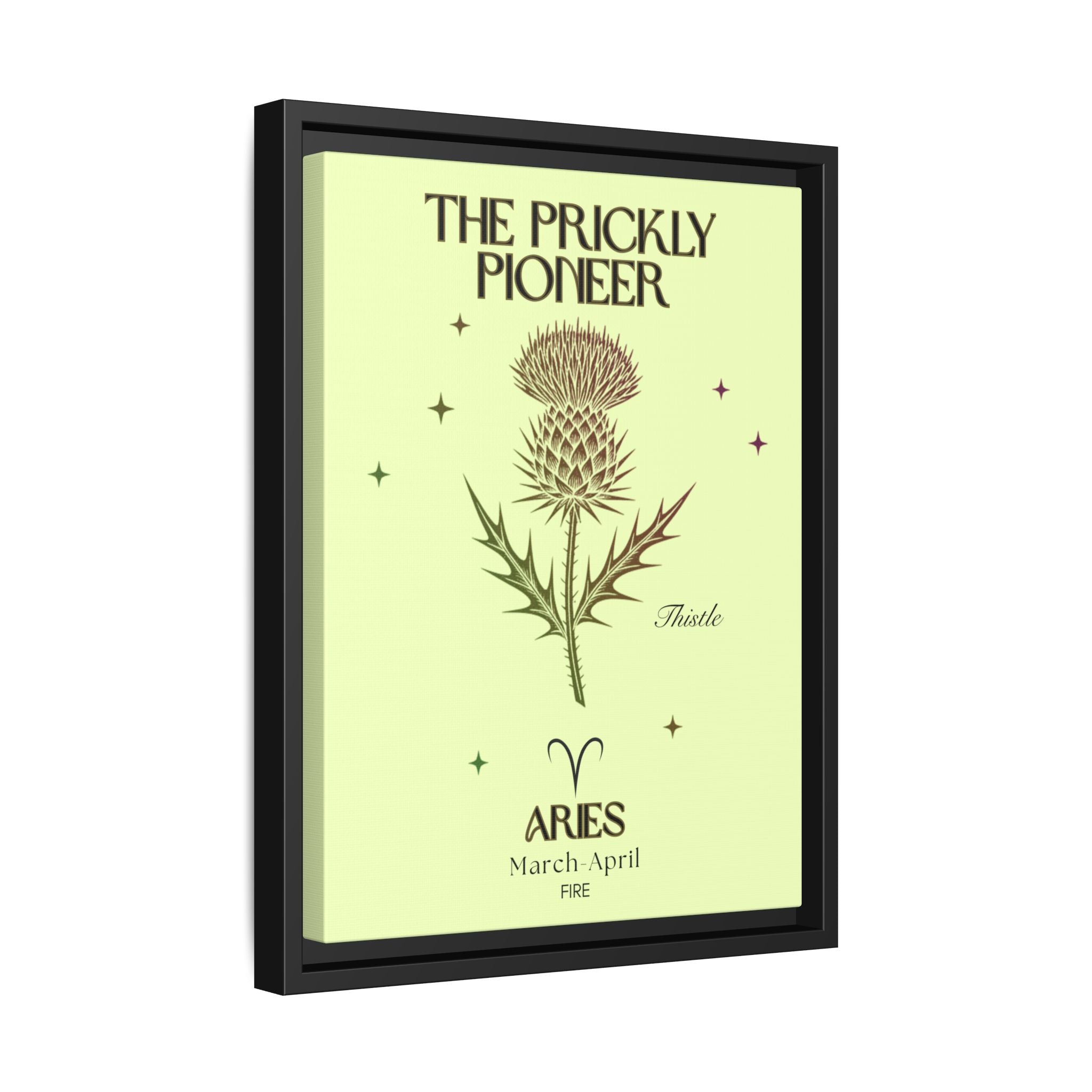 Aries The Prickly Pioneer Thistle Matte Canvas, Framed
