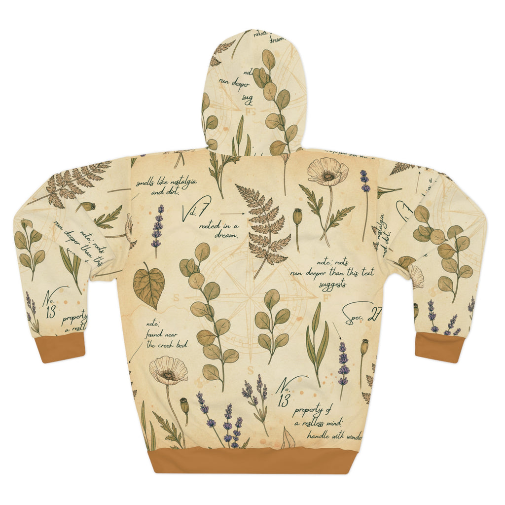 Field Guide Vintage Botanical Pattern Hoodie