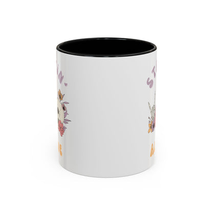 Stayin' Alive Accent Coffee Mug (11, 15oz)